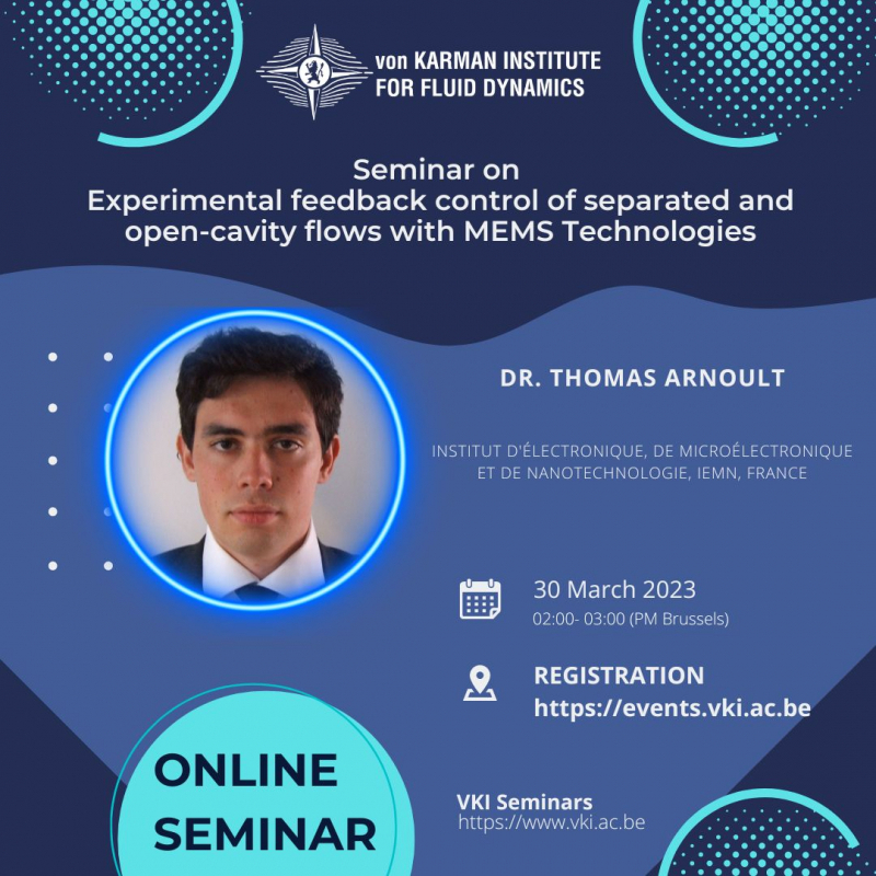 Online Seminar on Experimental feedback control of separated and open-cavity flows with MEMS Technologies by Dr Thomas Arnoult