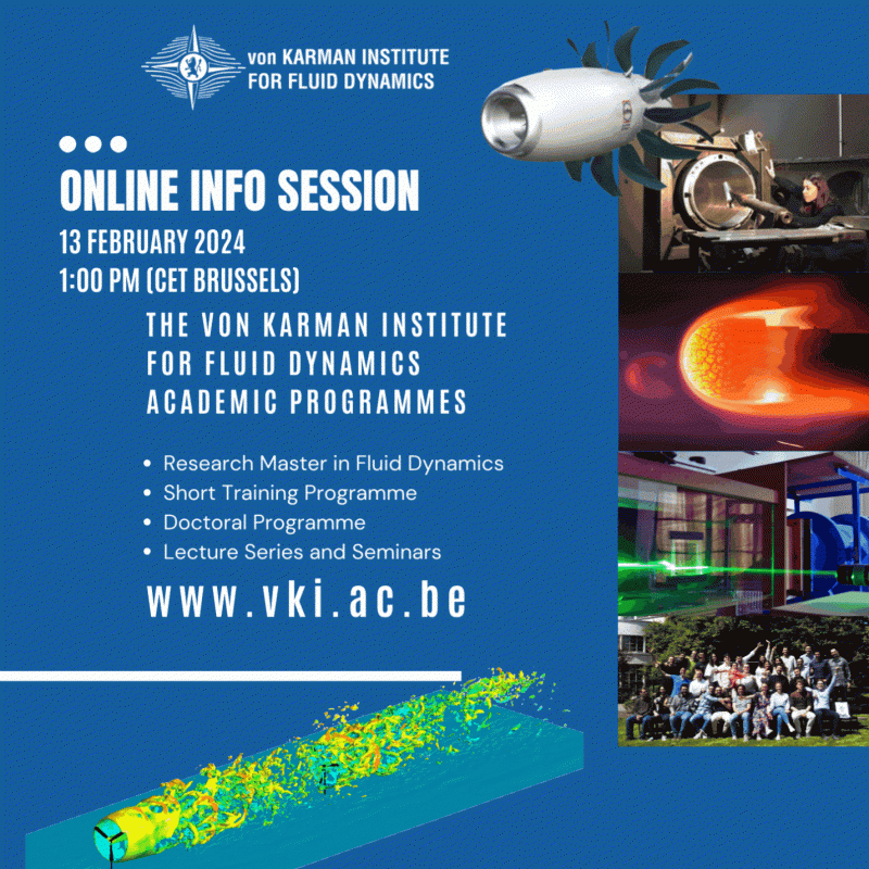 13/02 (1:00 PM) - Online Info Session on the VKI Academic Programmes for Students