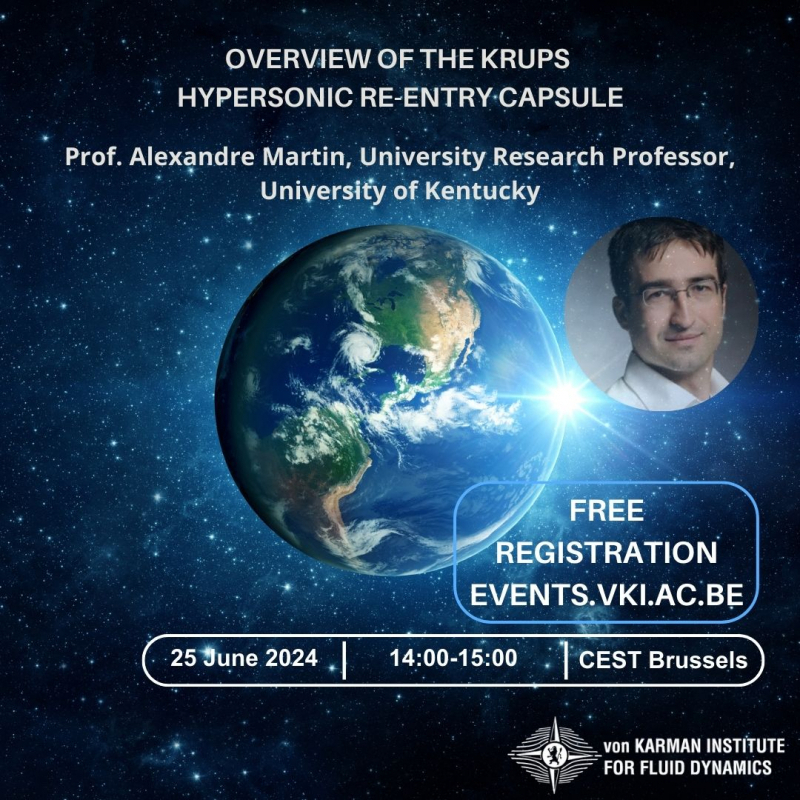 Free VKI Online Seminar - Overview of the KRUPS hypersonic re-entry capsule